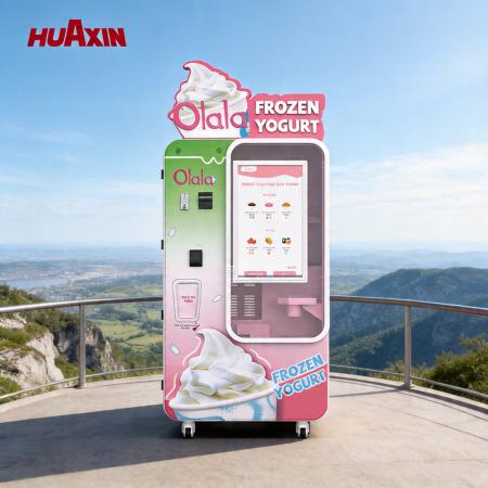 HUAXIN B83 Max: 24/7 Smart Soft Serve Ice Cream Vending Machine with Precision Robotic Arm